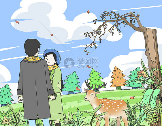 唯美插画 遇见你.