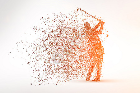创意高尔夫剪影粒子背景图片