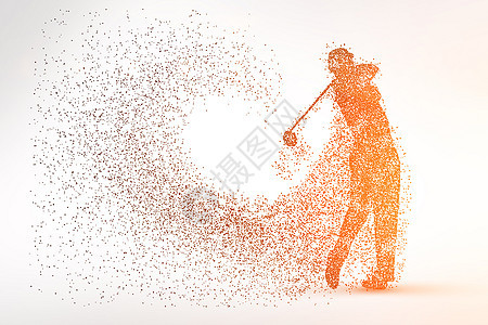 创意高尔夫剪影粒子图片