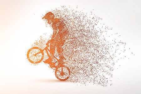 飞自行车运动剪影 粒子圆点 自行车 比赛 自行车比赛 人物 粒子 运动剪影 排球 矢量素材 背景 色彩 运动会 运动 矢量人物 背景图片