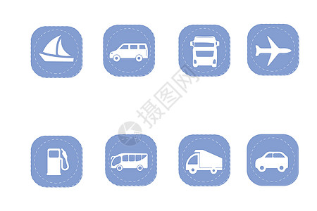 公安图标素材交通工具图标插画