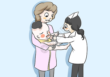 胰腺炎卡通图片儿童看病插画