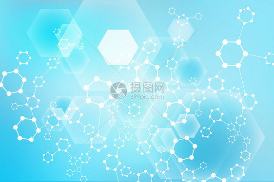 六边形分子结构背景图片