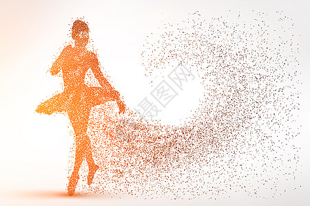 舞蹈剪影粒子背景图片