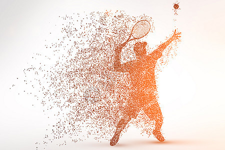 创意网球粒子剪影图片
