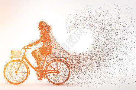 骑车剪影粒子图片