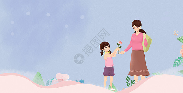母亲节花儿插画高清图片