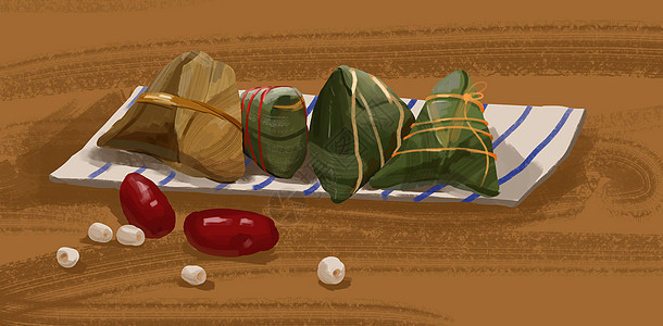 红枣莲子粽子图片
