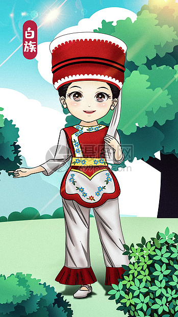 白族竖版插画图片下载-正版图片400151743-摄图网