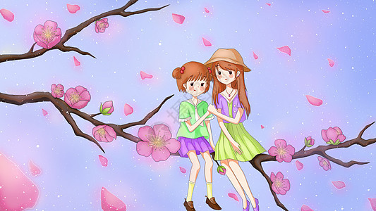 母亲节妇女节粉色梅花插画图片