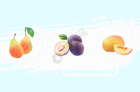 水彩水果素材背景图片