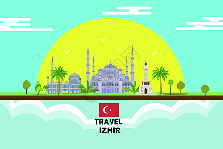 浪漫土耳其土耳其旅游插画