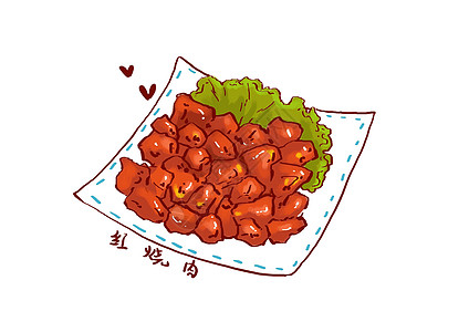 沙拉菜手绘美食插画