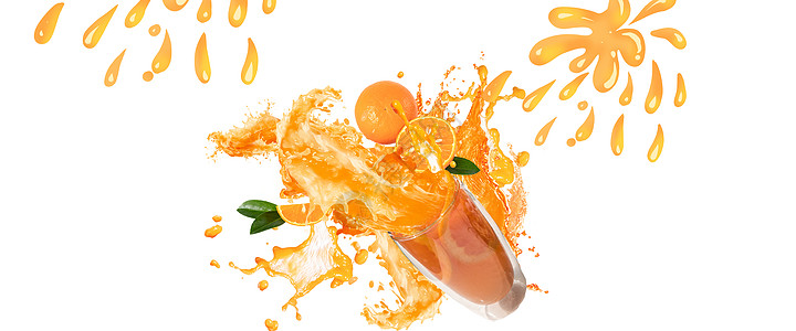 水果美女橙汁海报背景设计图片