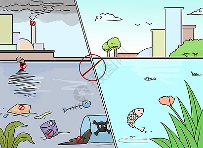 环保漫画环境污染漫画高清图片