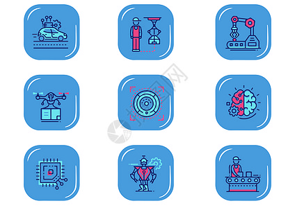 科技图标汽车制造过程高清图片