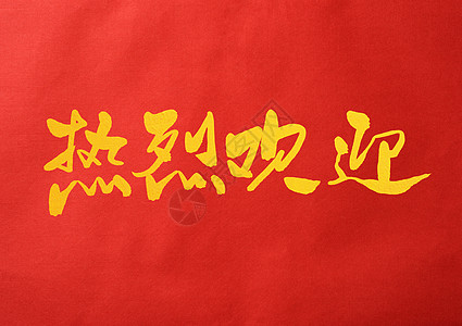 你金色书法字热烈欢迎创意书法字体设计插画