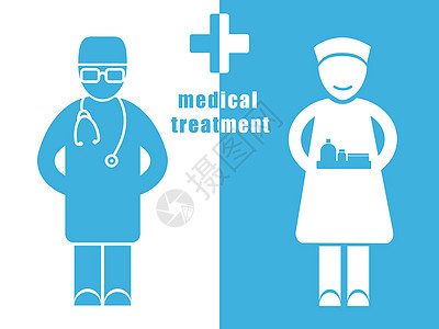 医疗人物正负形图片