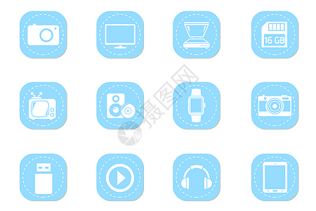 电子图标电视线性图标高清图片