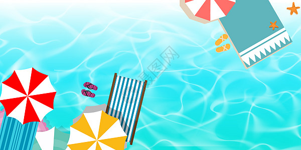 夏季游泳清凉夏天蓝色海水设计图片