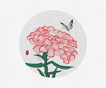 花卉蝴蝶中国风图片