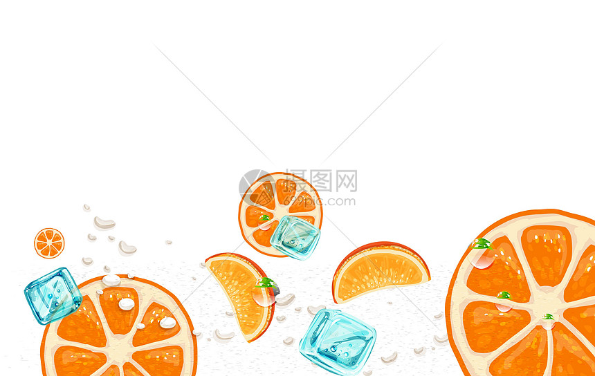 橙子二分之一留白图片