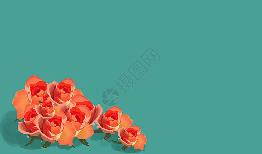 玫瑰花团背景图片