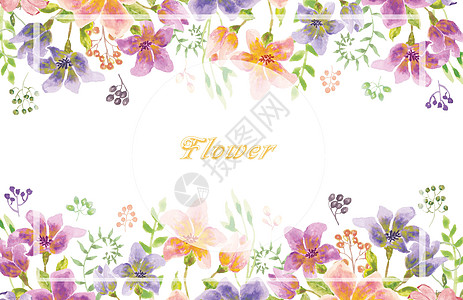 手绘水彩花卉背景图片