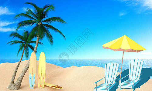 沙滩夏日清凉背景图片