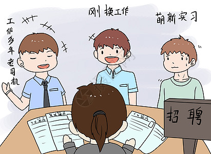 招聘会漫画图片