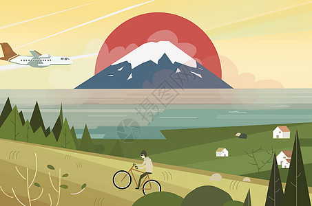 旅行风光富士山背景图片