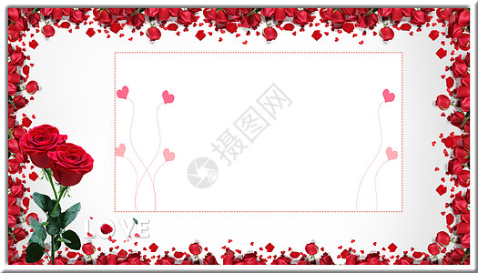 红玫瑰背景520玫瑰花背景设计图片