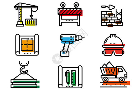 电钻建筑类图标插画