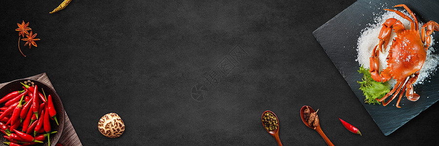 螃蟹logo美食海报背景设计图片