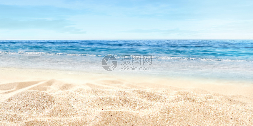 沙滩夏日清凉背景图片