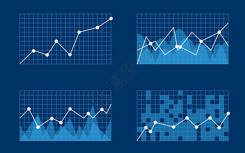 矢量股市折线图背景图片