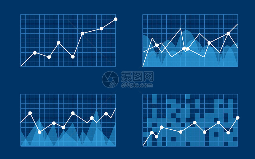 矢量股市折线图图片