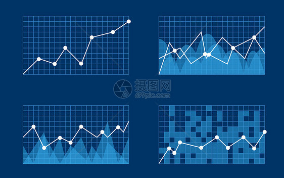 矢量股市折线图图片