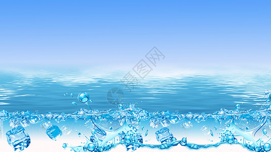 缤纷夏日清凉水背景设计图片