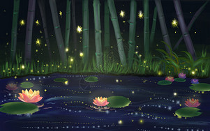 夏夜森林插画图片下载 正版图片 摄图网