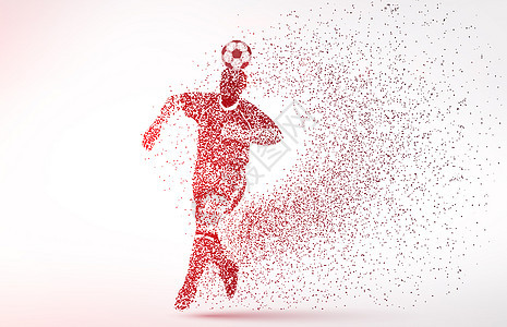 创意足球运动员剪影粒子背景图片
