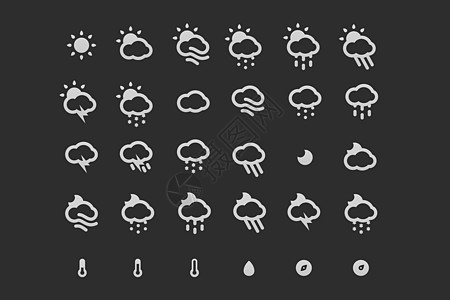 天气标志天气图标插画