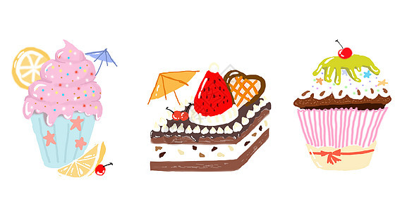 甜品甜点蛋糕插画图片