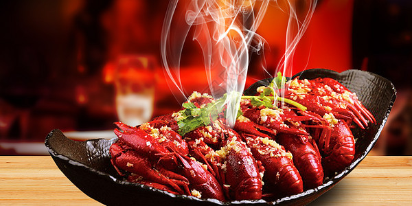 小龙虾美食背景背景图片