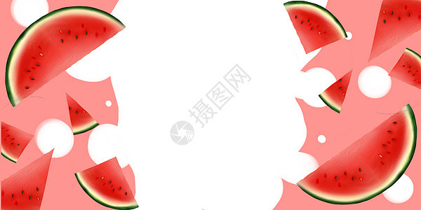 新鲜水果西瓜壁纸插画背景图片