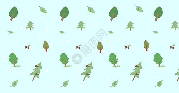 植物树木插画背景图片