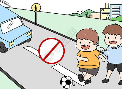交通安全漫画背景图片