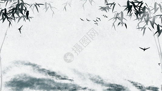 山水竹子背景素材图片