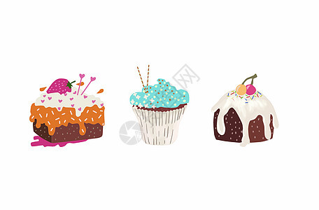 甜点蛋糕插画图片