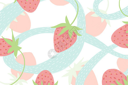 小清新草莓背景背景图片